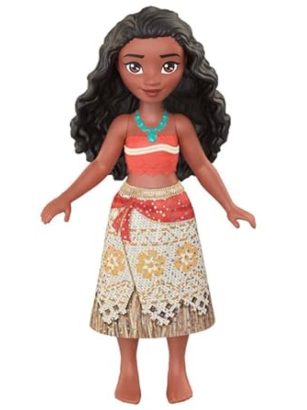 Disney Princess Moana Orange and Tan Dress with Necklace Fashion Doll Mattel 9cm